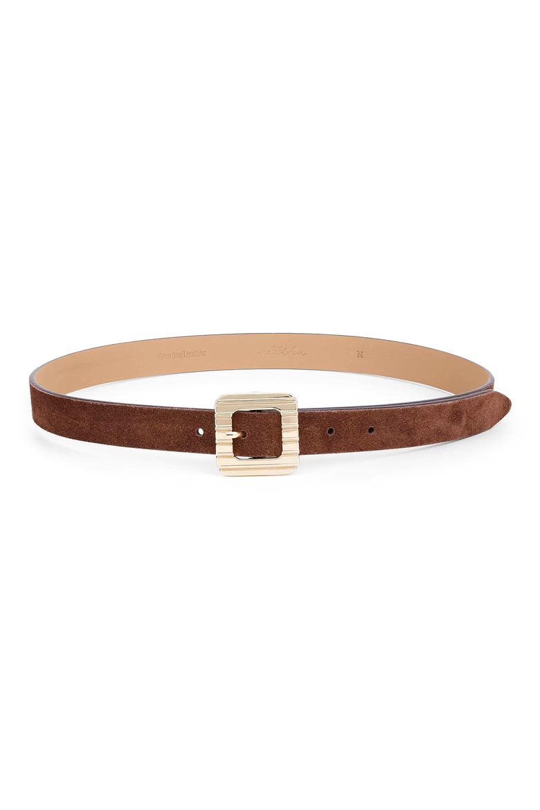 Suede Belt, Main, color, WARM TRUFFLE