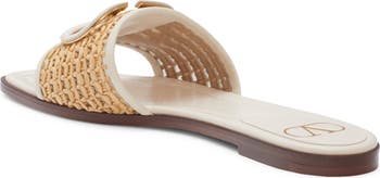 Valentino Garavani VLOGO Raffia Slide Sandal (Women) | Nordstrom