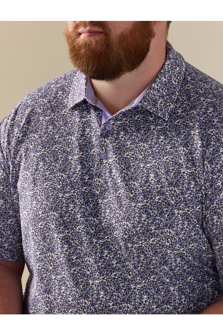Big & Tall Hibiscus Print Polo Shirt, Alternate, color, SAND VERBENA