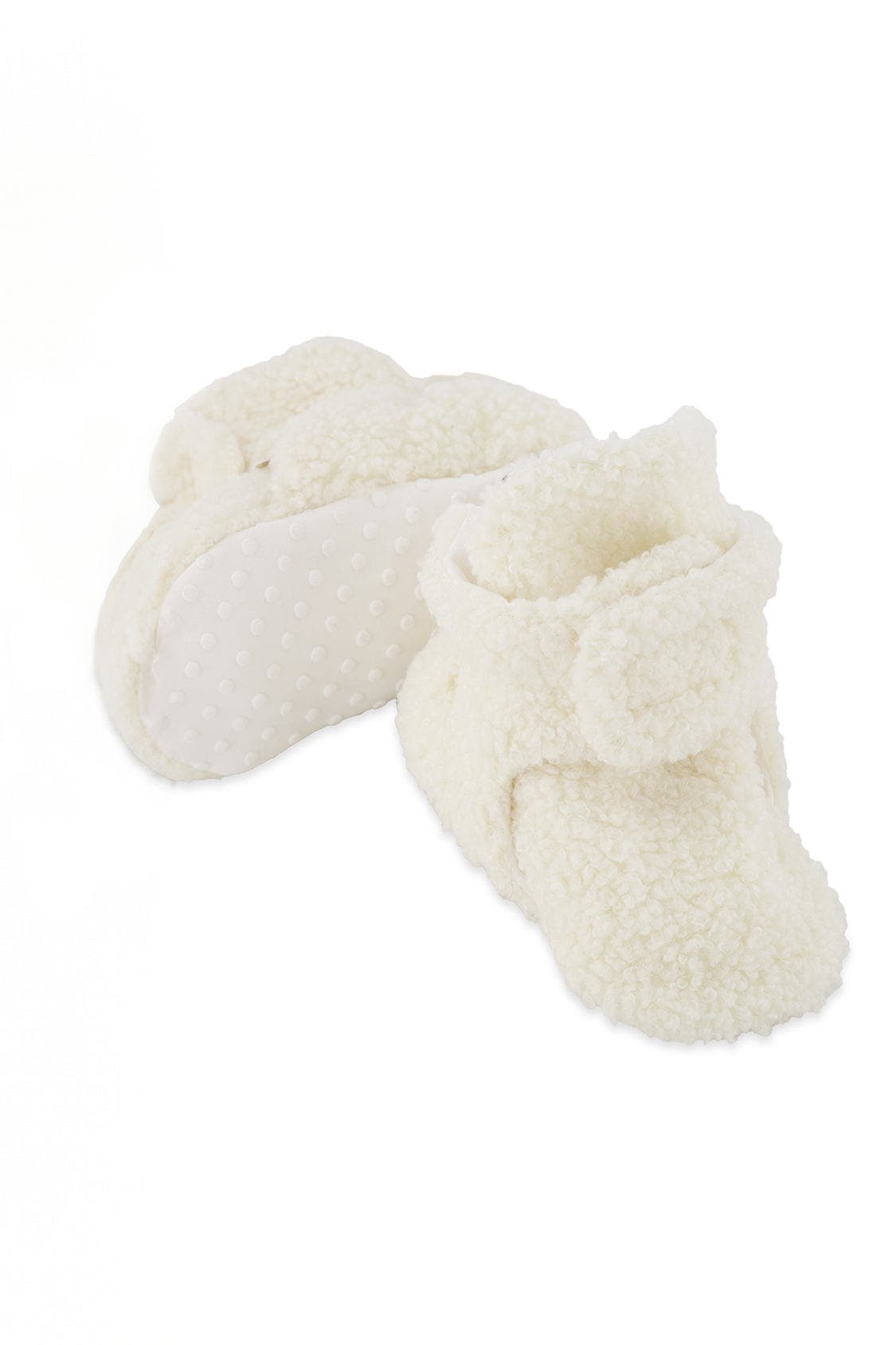 Fleece Cotton Lined Elastic Cuff Slippers, Alternate, color, Off-White
