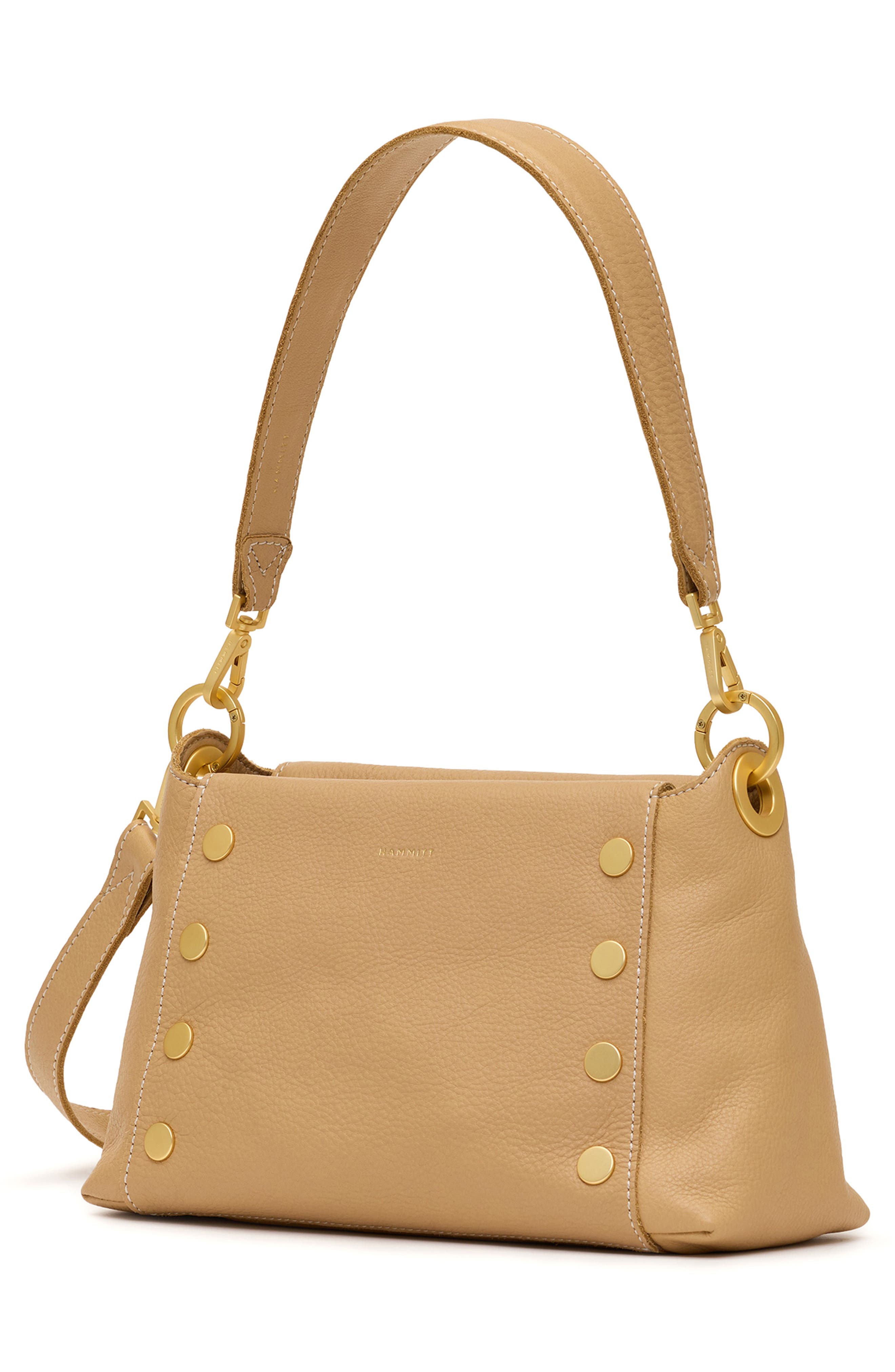HAMMITT Medium Bryant Raffia & Leather Shoulder Bag, Alternate, color, Toasty Sand/ Brushed Gold