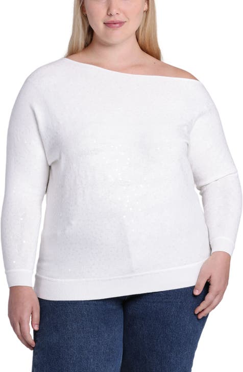 Plus size one shoulder sweater hotsell