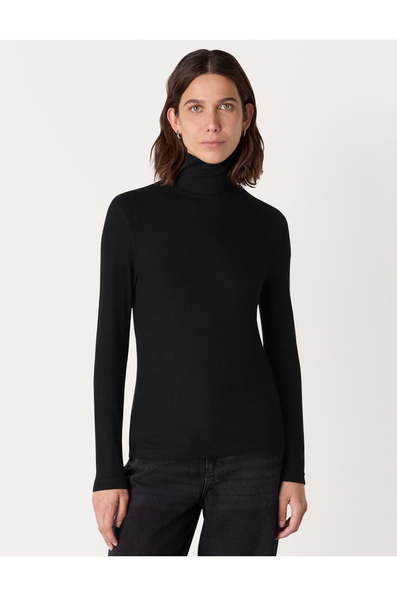 Essential Ribbed Polo Top, Main, color, Black