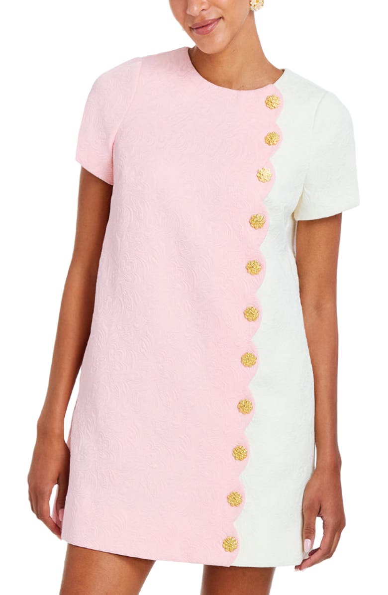 Mestiza New York Etta Sleeved Scallop Mini Dress, Alternate, color,