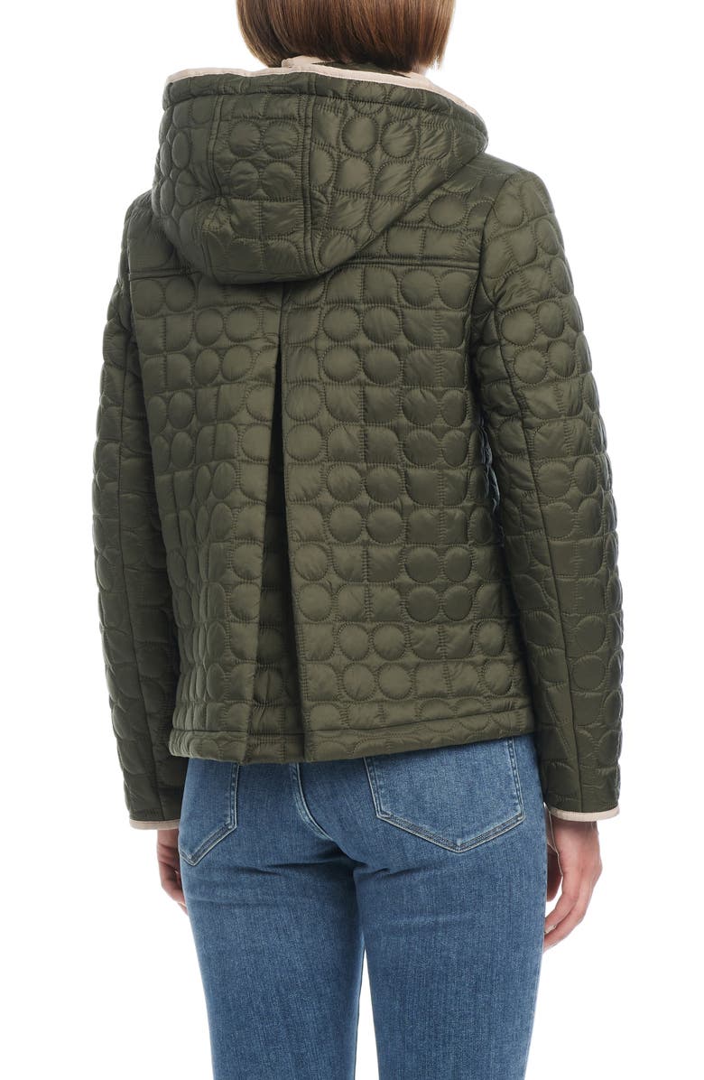 Kate Spade New York water resistant hooded quilted jacket, Alternate, color, New Dark Olive