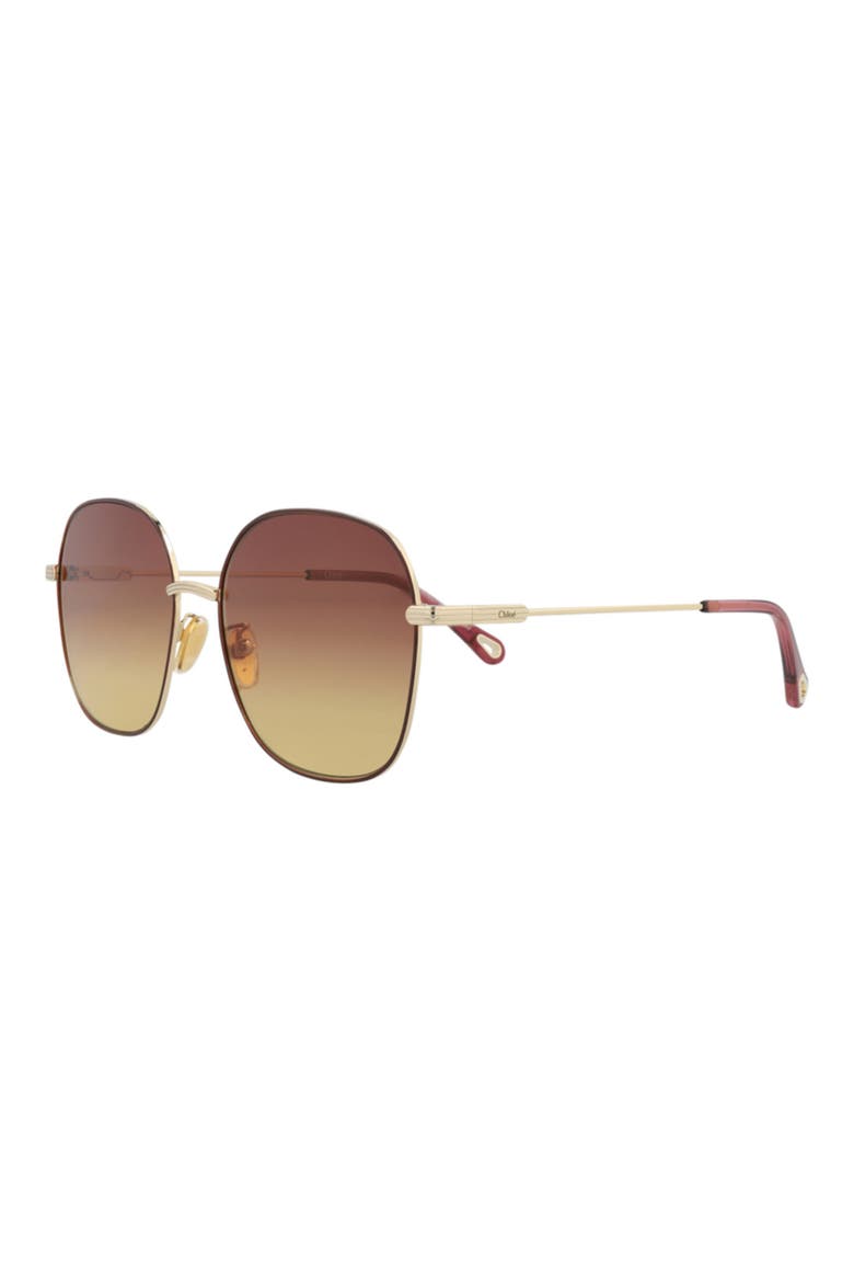 59mm Square Sunglasses, Alternate, color, GOLD GOLD BROWN