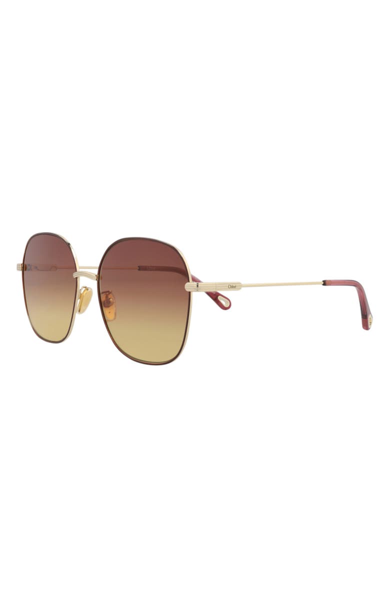 Chloé 59mm Square Sunglasses, Alternate, color, Gold Gold Brown
