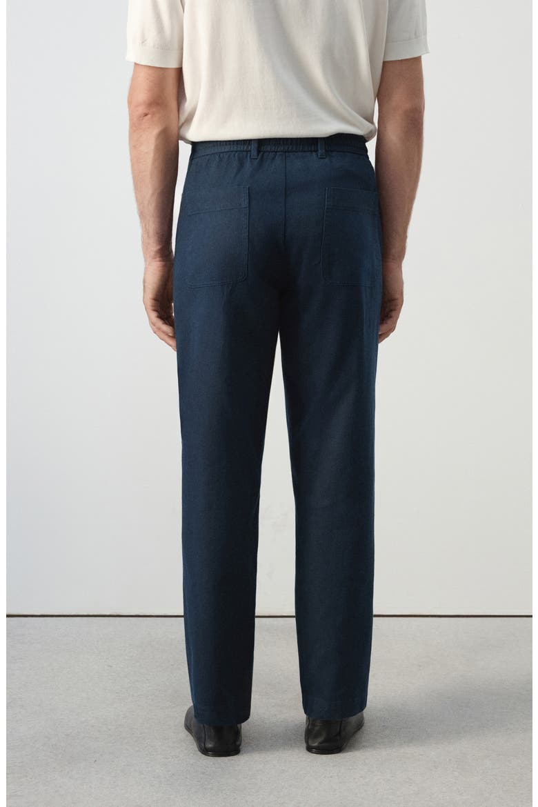 Relaxed Fit Cotton & Linen Pants, Alternate, color, NAVY