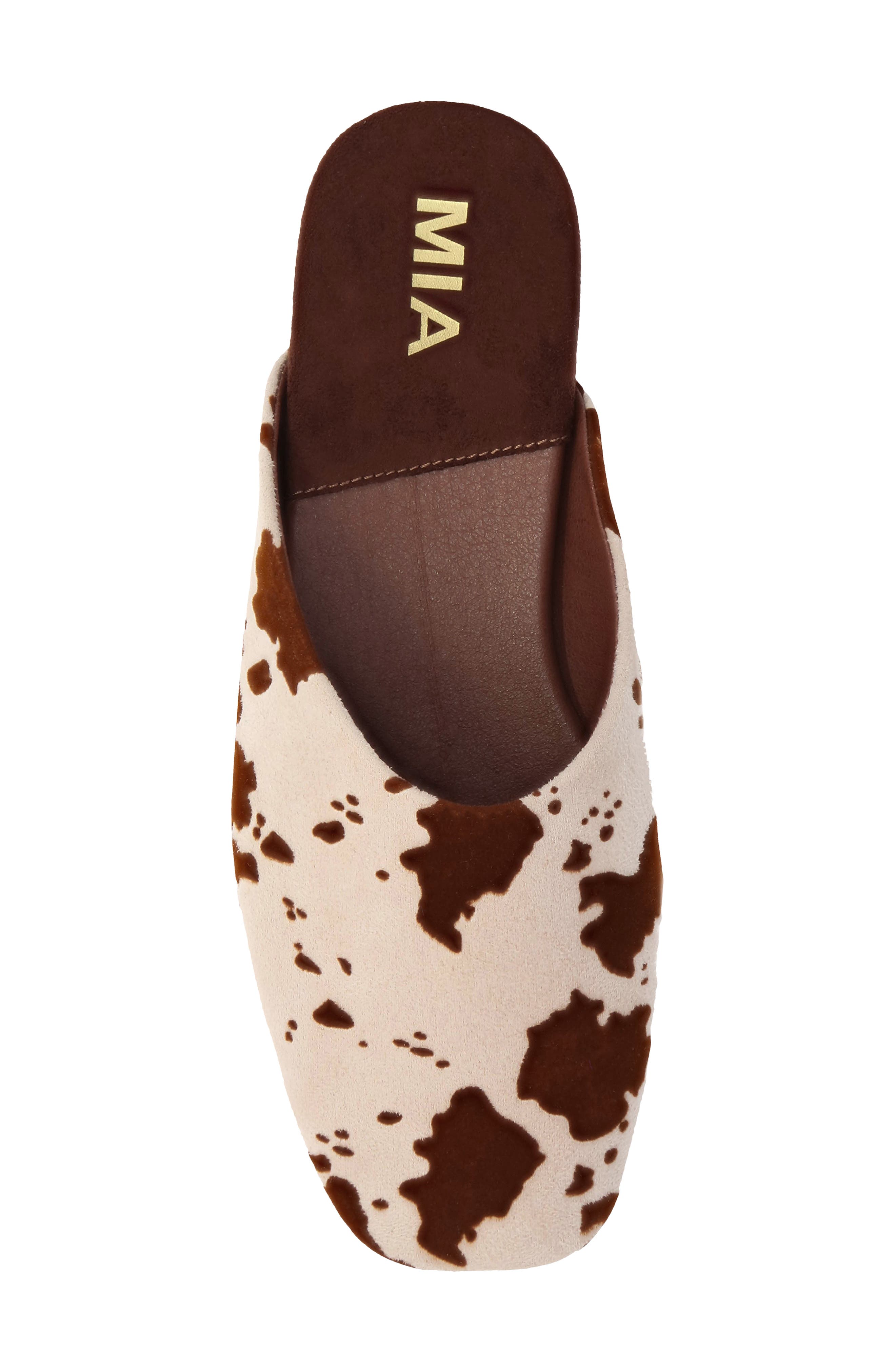 Ziva Square Toe Mule, Alternate, color, BROWN COW PRINT