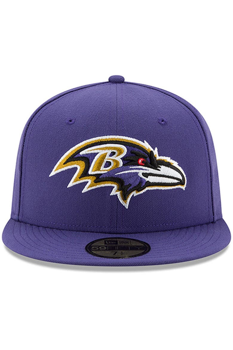 Men's New Era Purple Baltimore Ravens Omaha 59FIFTY Hat, Alternate, color, Purple