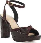 Dune London Merritt Crystal Croc Embossed Platform Sandal