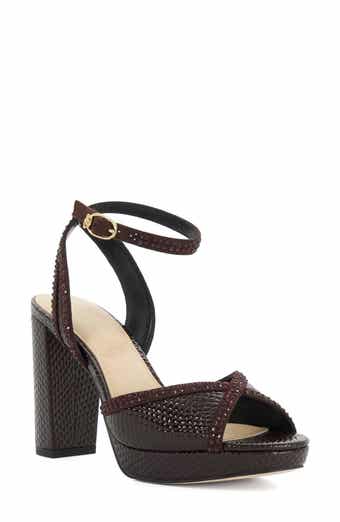 Merritt Crystal Croc Embossed Platform Sandal