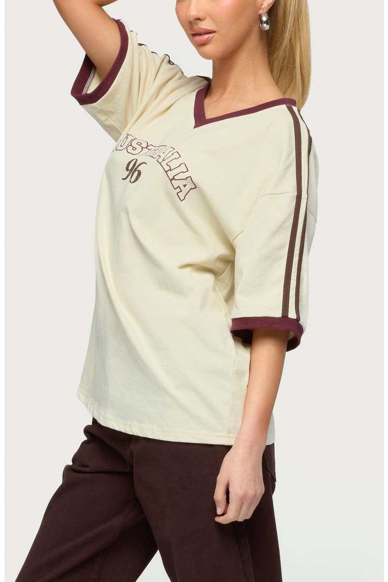 Australia 96 Oversize Cotton T-Shirt, Alternate, color, CREAM