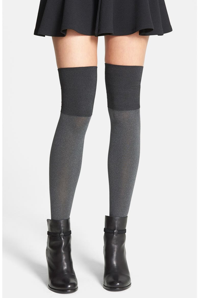 Microfiber Over the Knee Boot Liners, Main, color, GREY HEATHER
