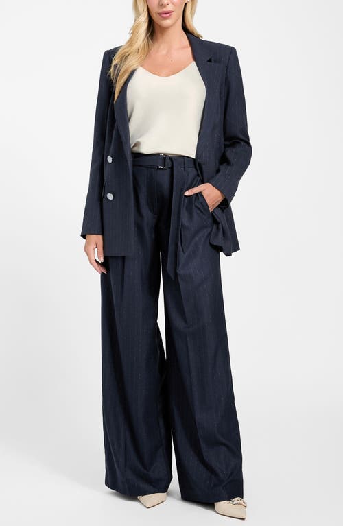 Guess Zanita Double Breasted Blazer In Blue
