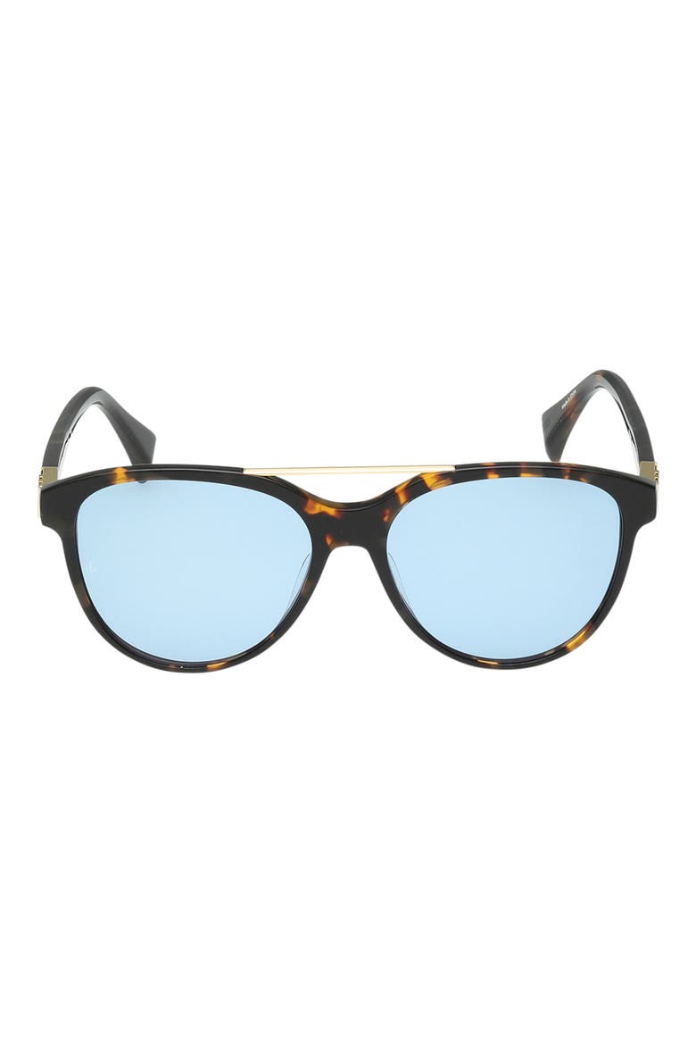 54mm Pilot Sunglasses, Main, color, MILKY CLASSIC TORT / BLUE