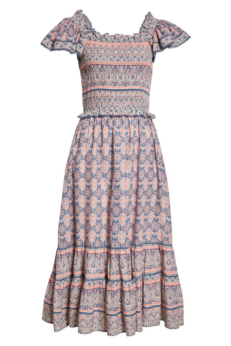 Parker Mixed Paisley Cotton Dress, Alternate, color, LILAC
