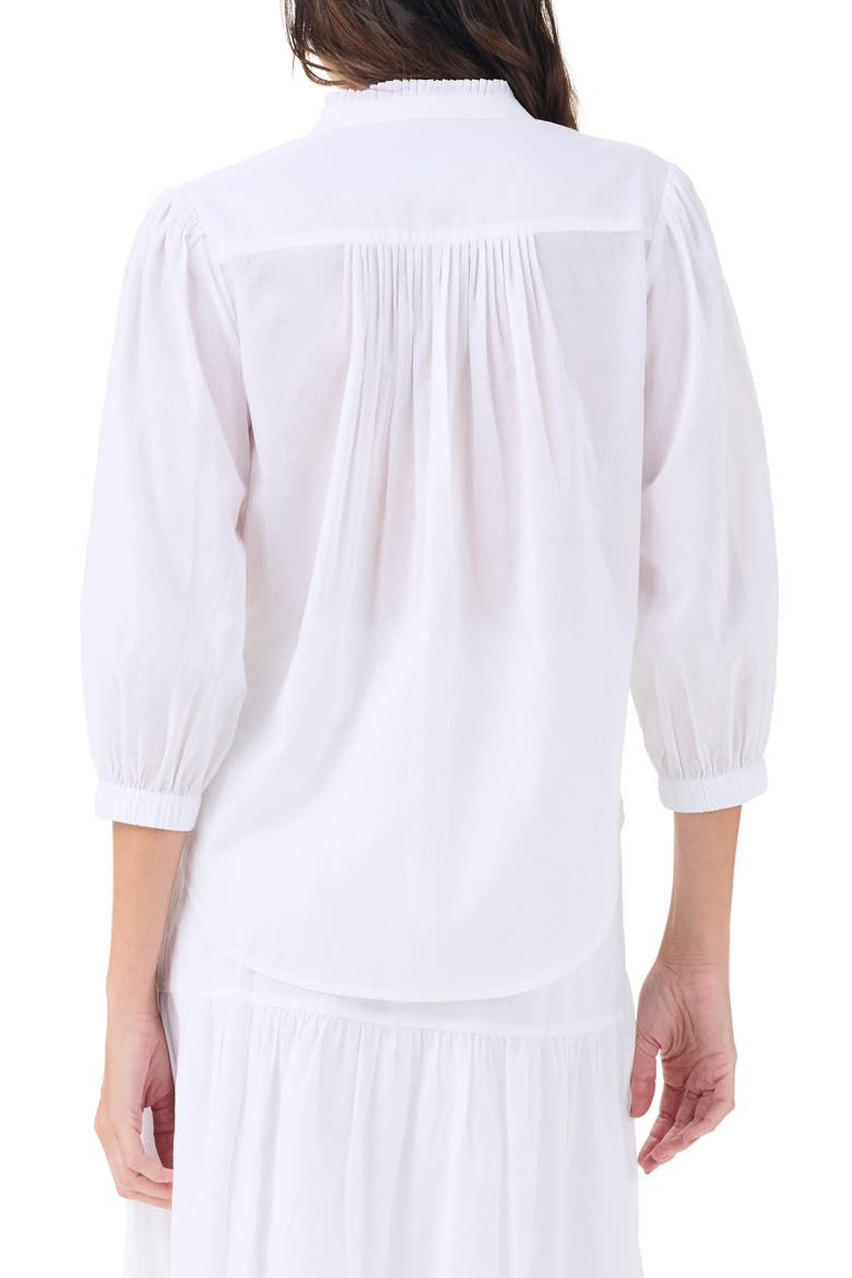 Girlfriend Cotton Button-Up Shirt, Alternate, color, PAPER WHITE
