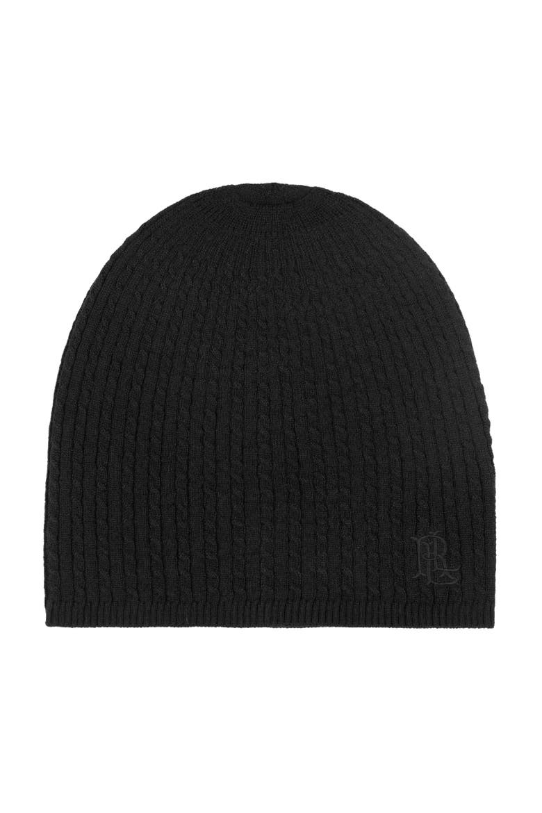 baby cable beanie, Main, color, black