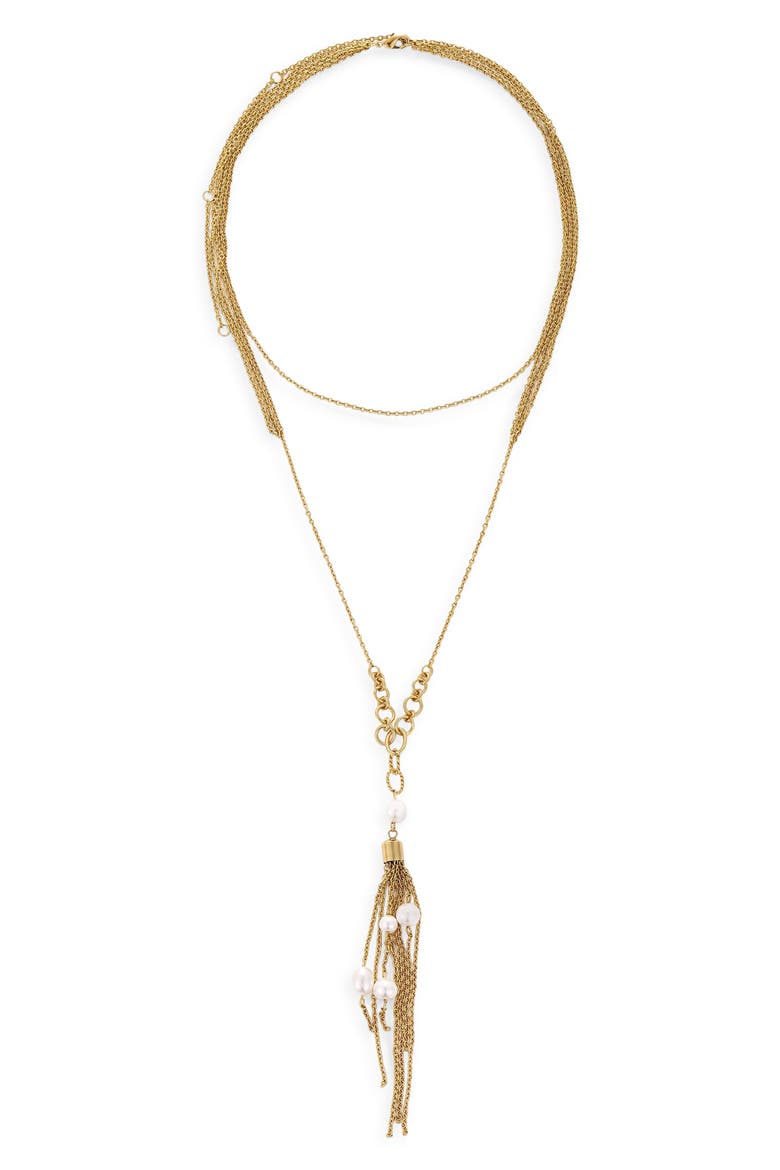 Dune Faux Pearl Layered Necklace, Main, color, GOLD
