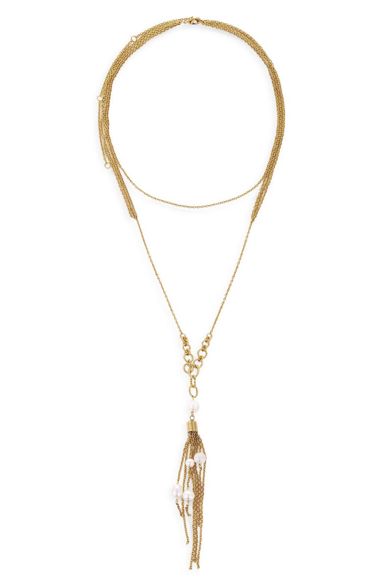 Petit Moments Dune Faux Pearl Layered Necklace, Main, color, Gold