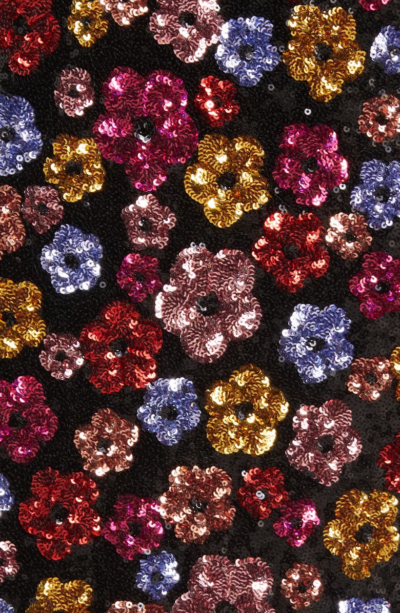 Marchesa Notte Sequin Bouquets Strapless Column Gown, Alternate, color,