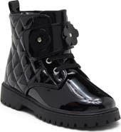 Nordstrom Kids' Brynn Flower Faux Leather Combat Boot