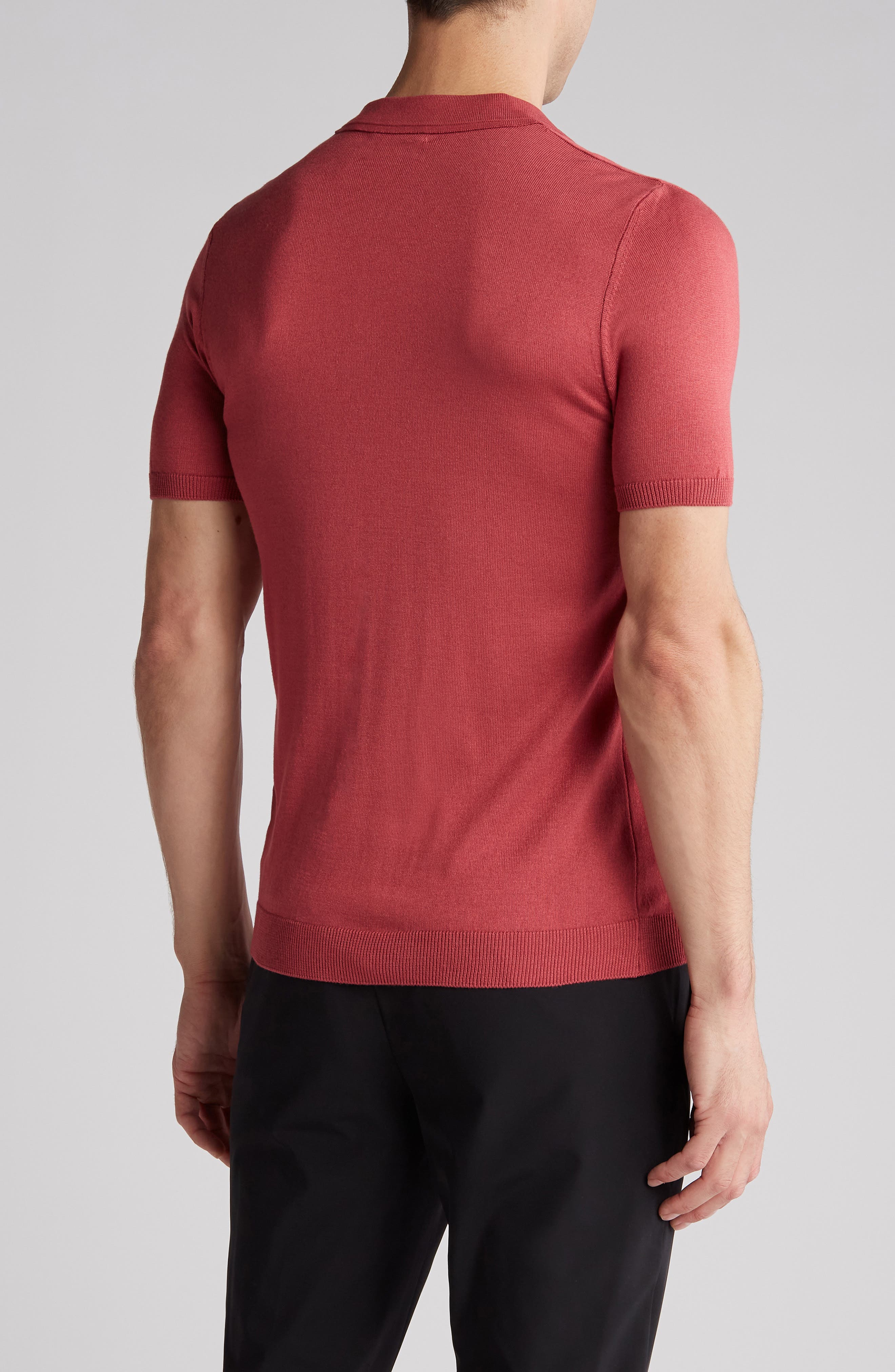 Short Sleeve Quarter Zip Knit Polo (Men) | Nordstromrack