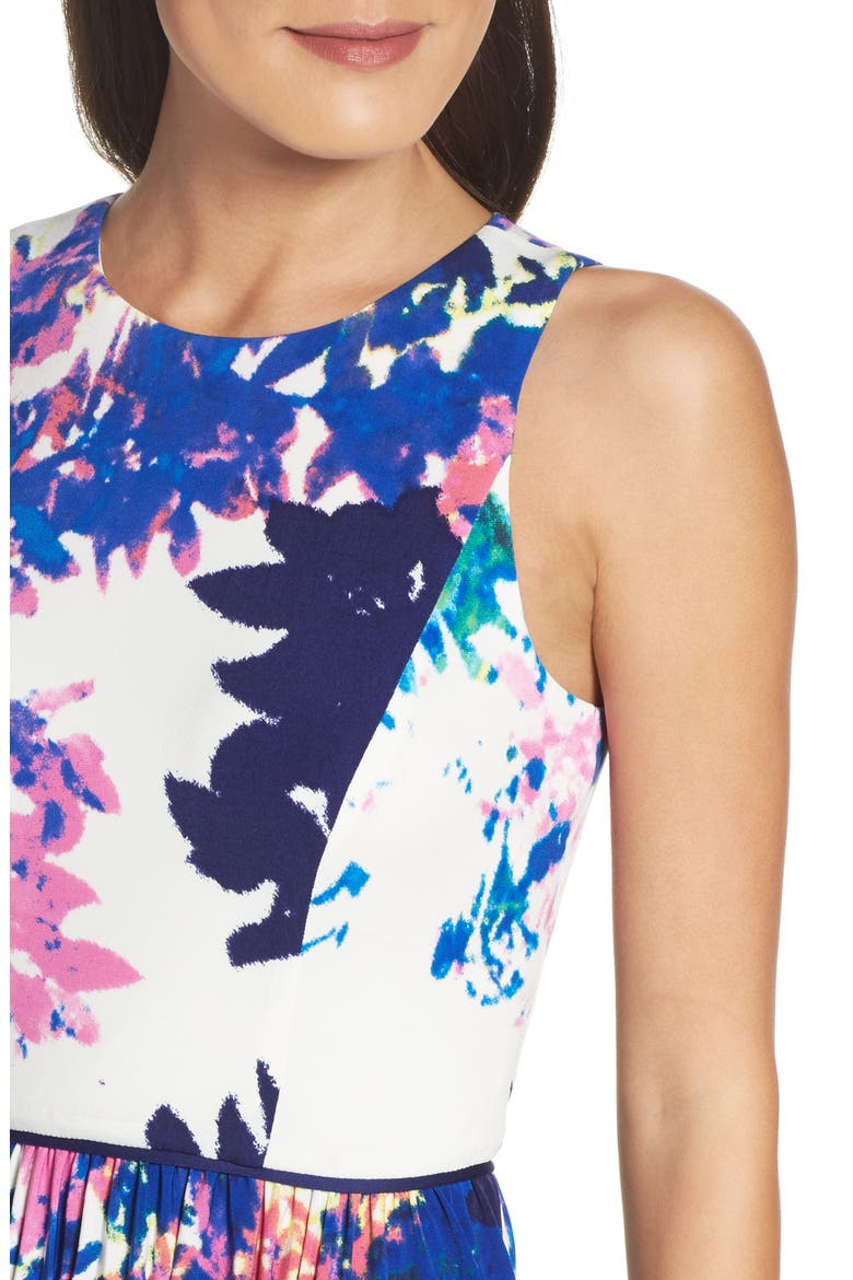 Stretch Fit & Flare Dress, Alternate, color, SOFT WHITE/ PINK