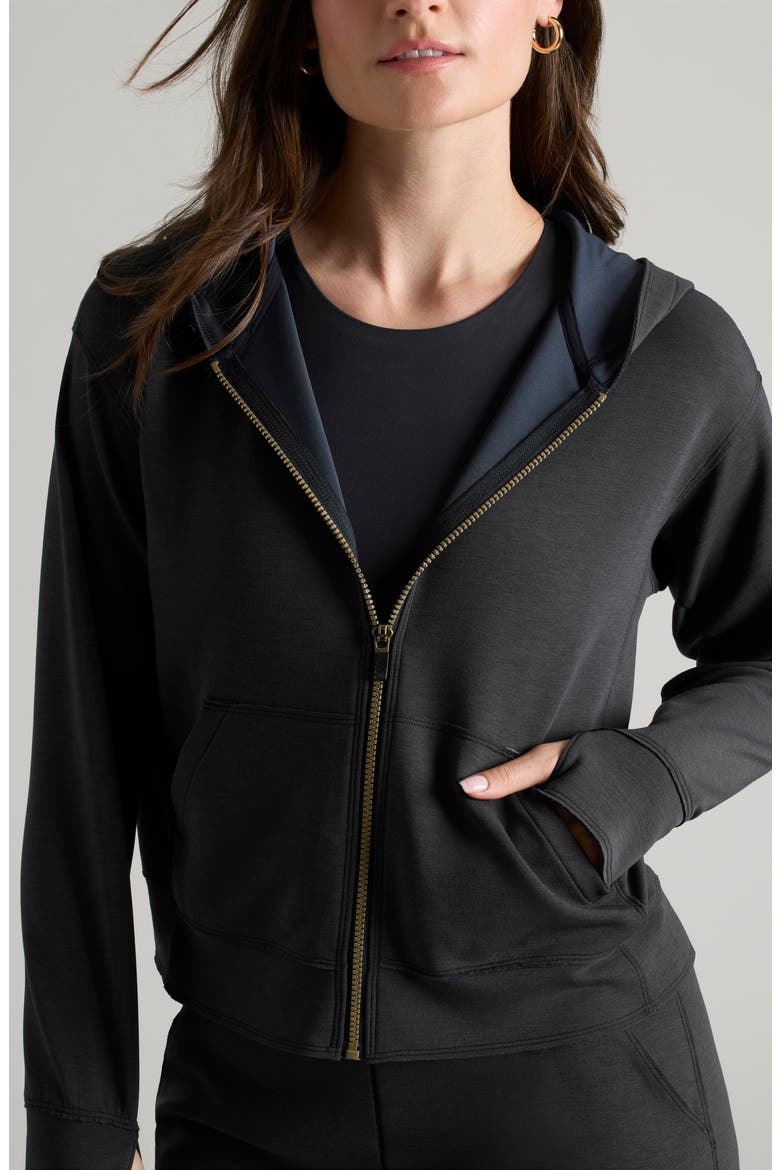 DreamGlow Full Zip Hoodie, Alternate, color, BLACK