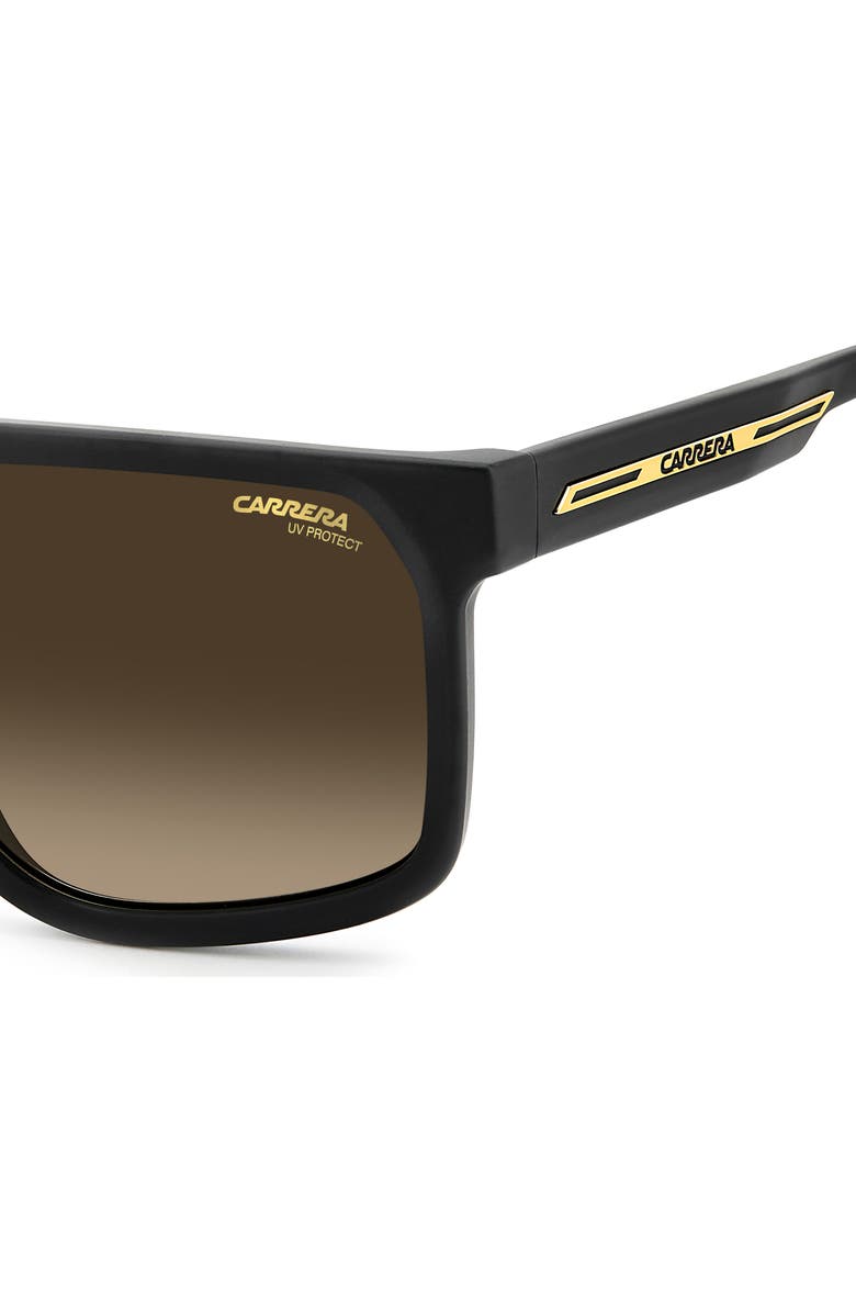 Carrera Eyewear Victory C 60mm Square Flat Top Sunglasses, Alternate, color, Matte Black/ Brown Green