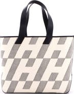 Pre-Owned Hermes Cabas H en Biais Tote Canvas with Leather 40
