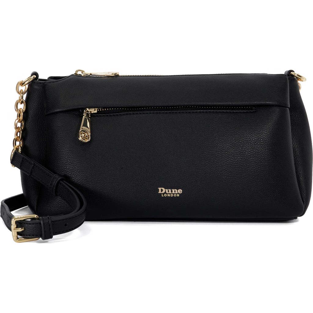 Dune London Drives Faux Leather Crossbody Bag In Black