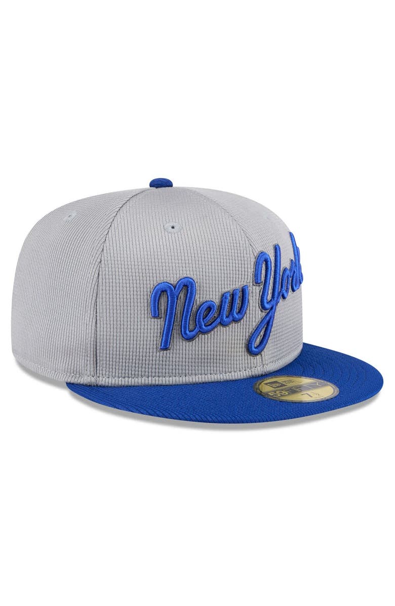 New Era Men's New Era  Gray/Royal New York Mets 2025 Batting Practice 59FIFTY Fitted Hat, Alternate, color, 
