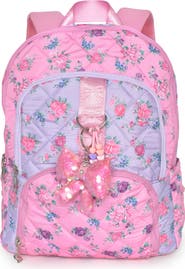 OMG Accessories Large Floral Quilted Backpack