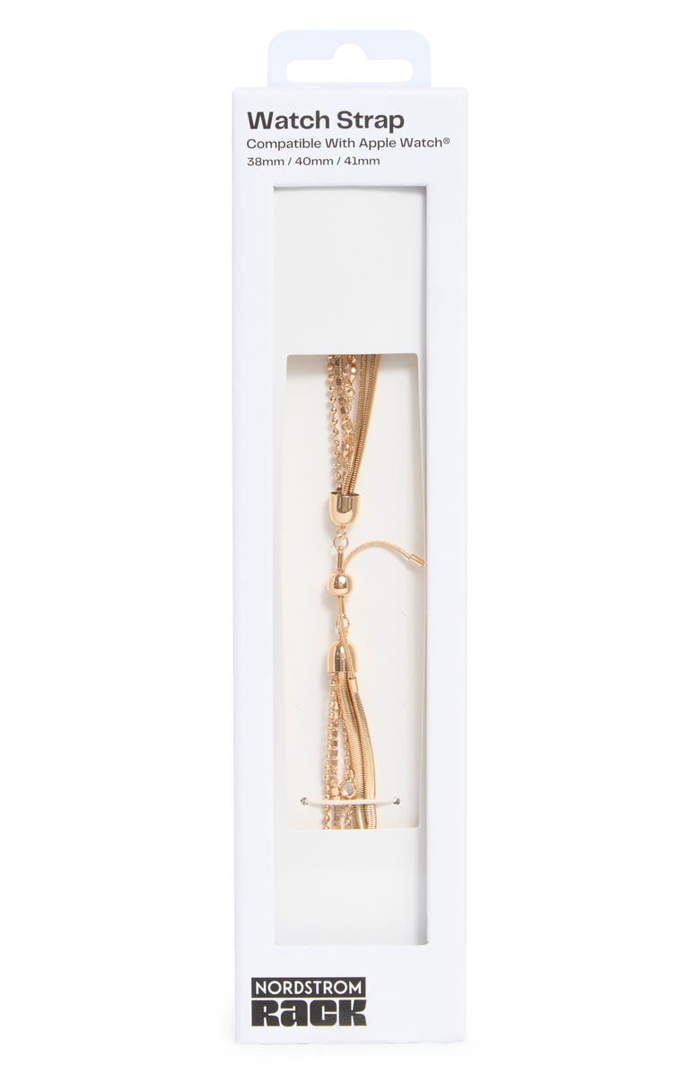 NORDSTROM RACK Crystal Chain Apple Watch<sup>®</sup> Watchband, Alternate, color, Clear- Gold