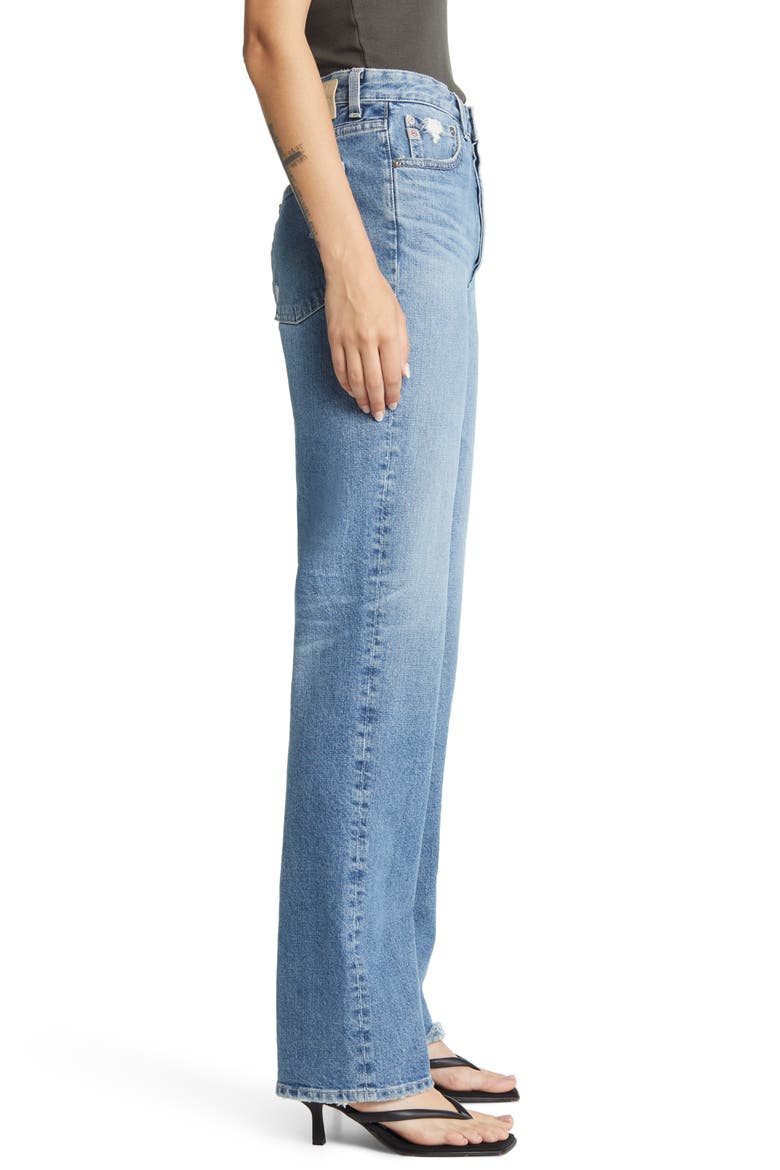 Ezzra High Waist Distressed Straight Leg Jeans, Alternate, color, 18 YEARS PRESTO