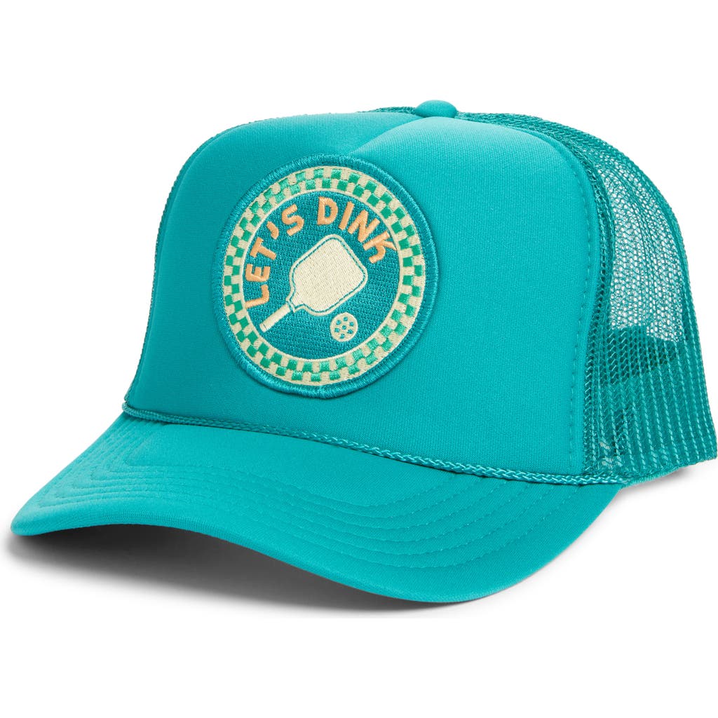 Friday Feelin ' Let's Dink Patch Trucker Hat In Jade