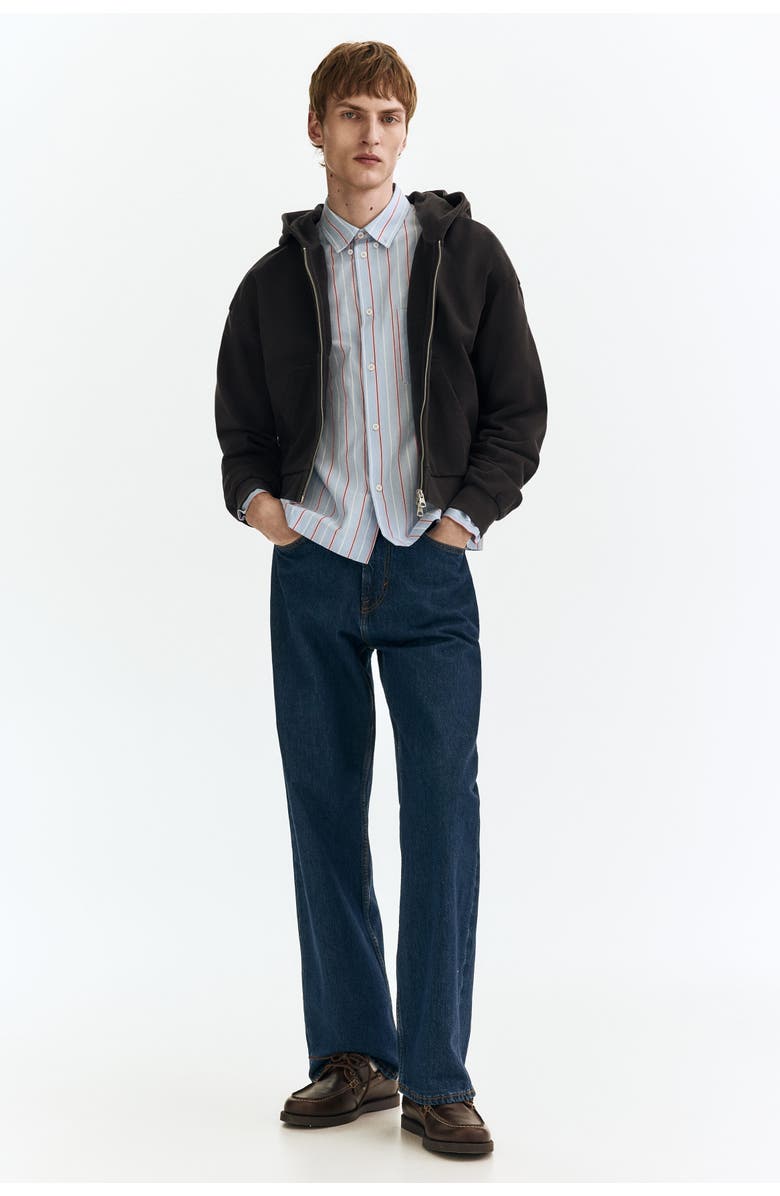 H&M Oversized Fit Zip-through Hoodie, Alternate, color, Black