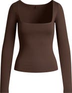 SKIMS Smooth Layers Square Neck Long Sleeve Top