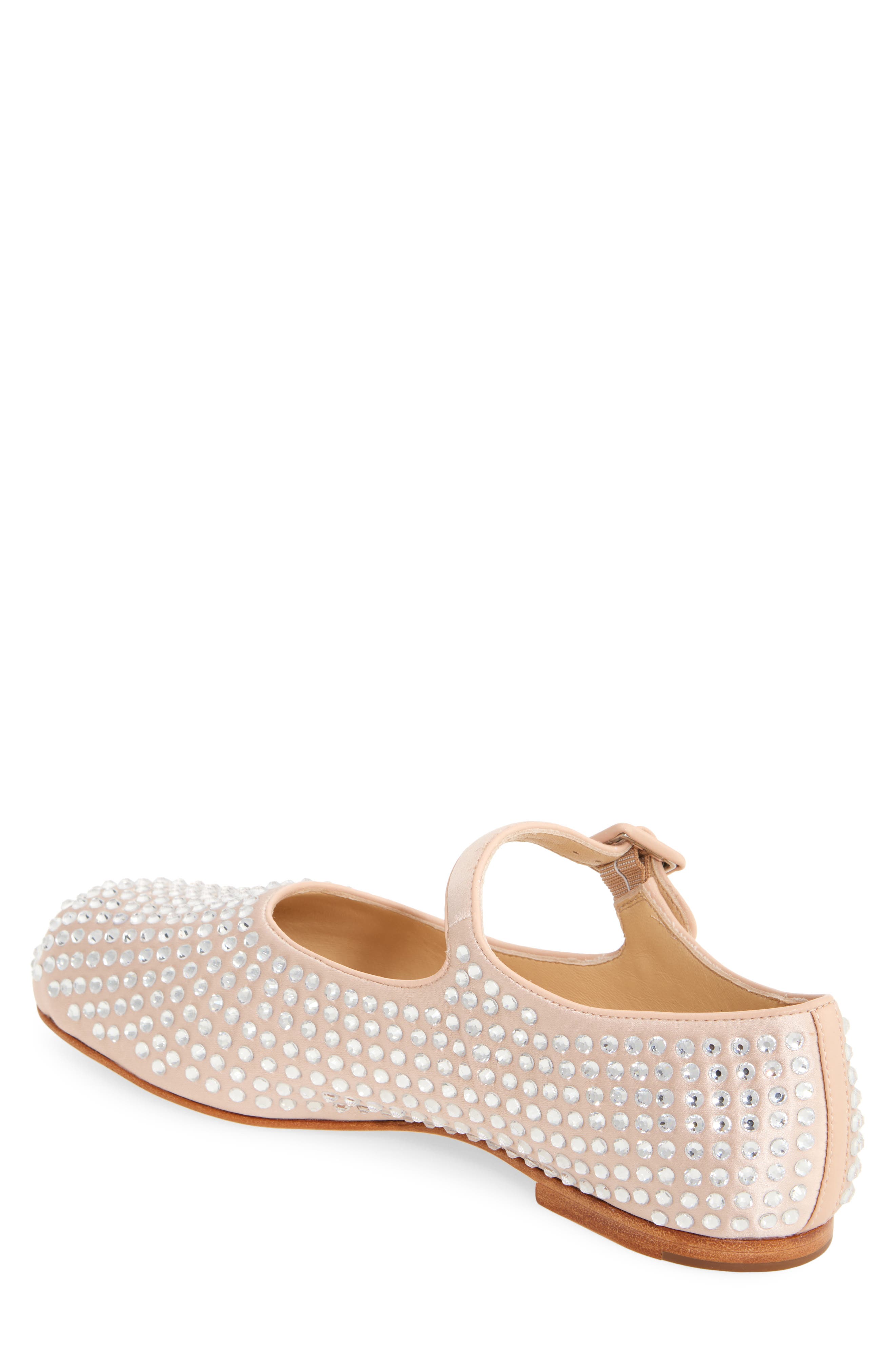 Pointe Crystal Embellished Mary Jane Flat, Alternate, color, BALLET