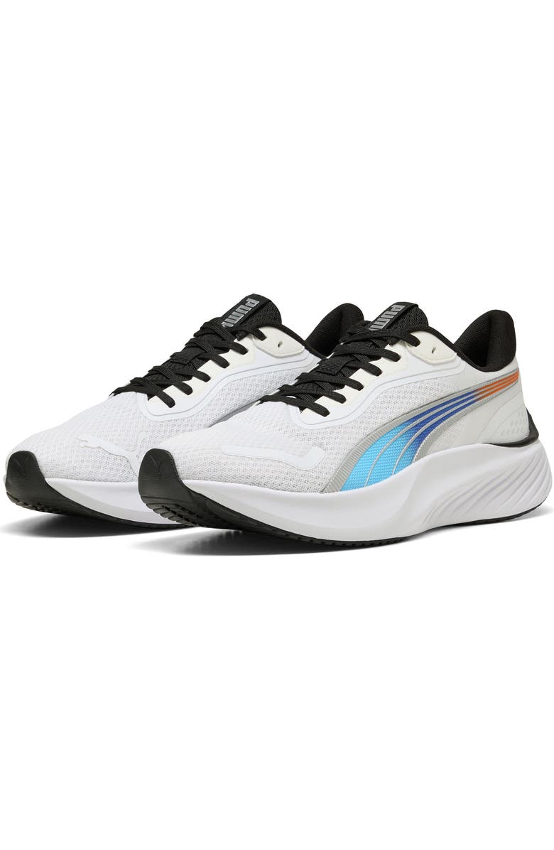 PUMA Pounce Lite Running Shoe, Main, color, Puma White/ Puma Black/ Blue