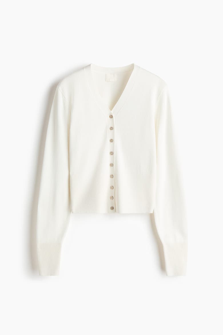 Fine-Knit Cardigan, Alternate, color, White
