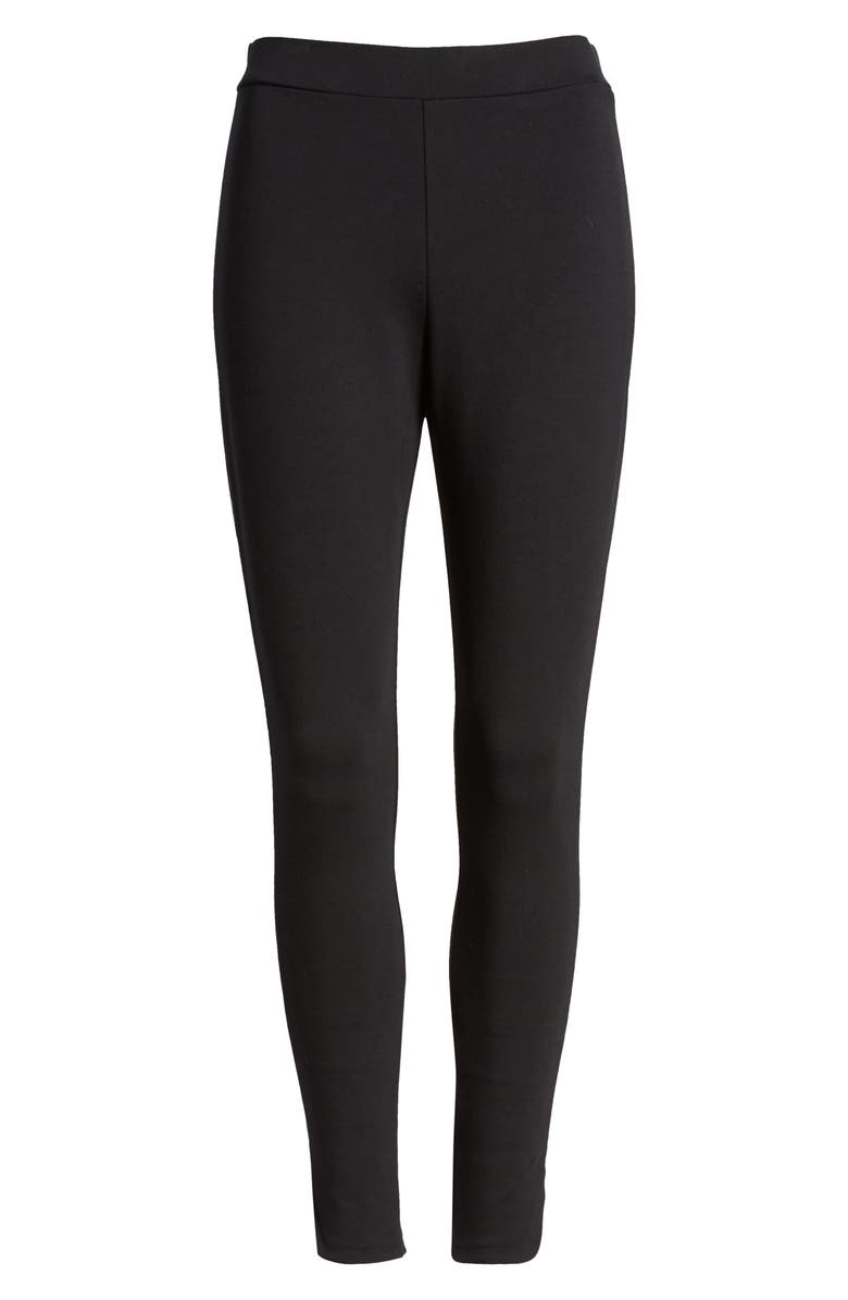 Nordstrom Ponte Metallic Stripe Tuxedo Leggings, Alternate, color,