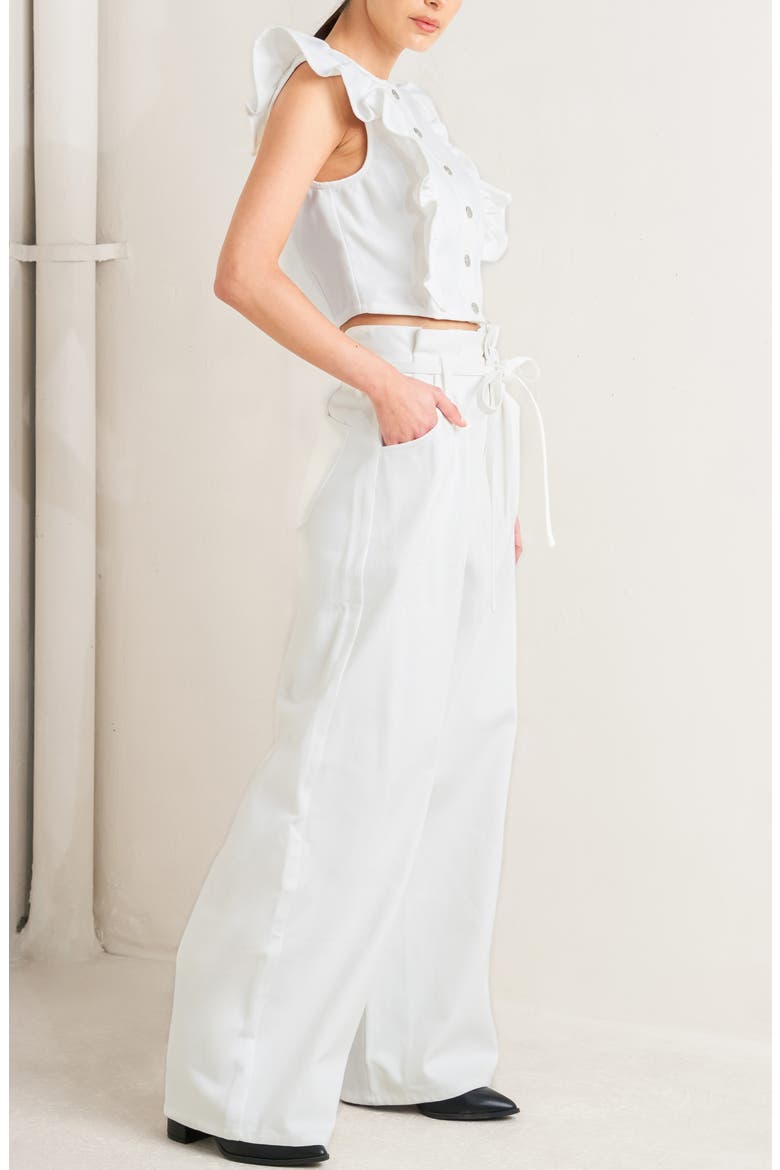 Button-Up Crop Vest, Alternate, color, WHITE