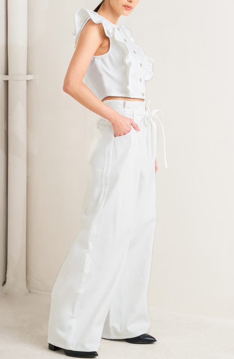 FREEMARKET Button-Up Crop Vest, Alternate, color, White