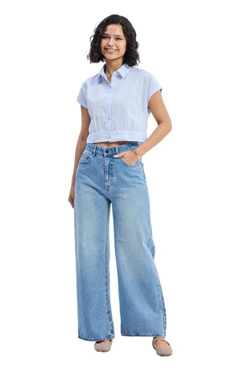 Oversized Crop Shirt