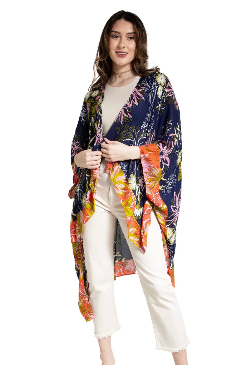 Windflower Drape Duster, Alternate, color, NAVY