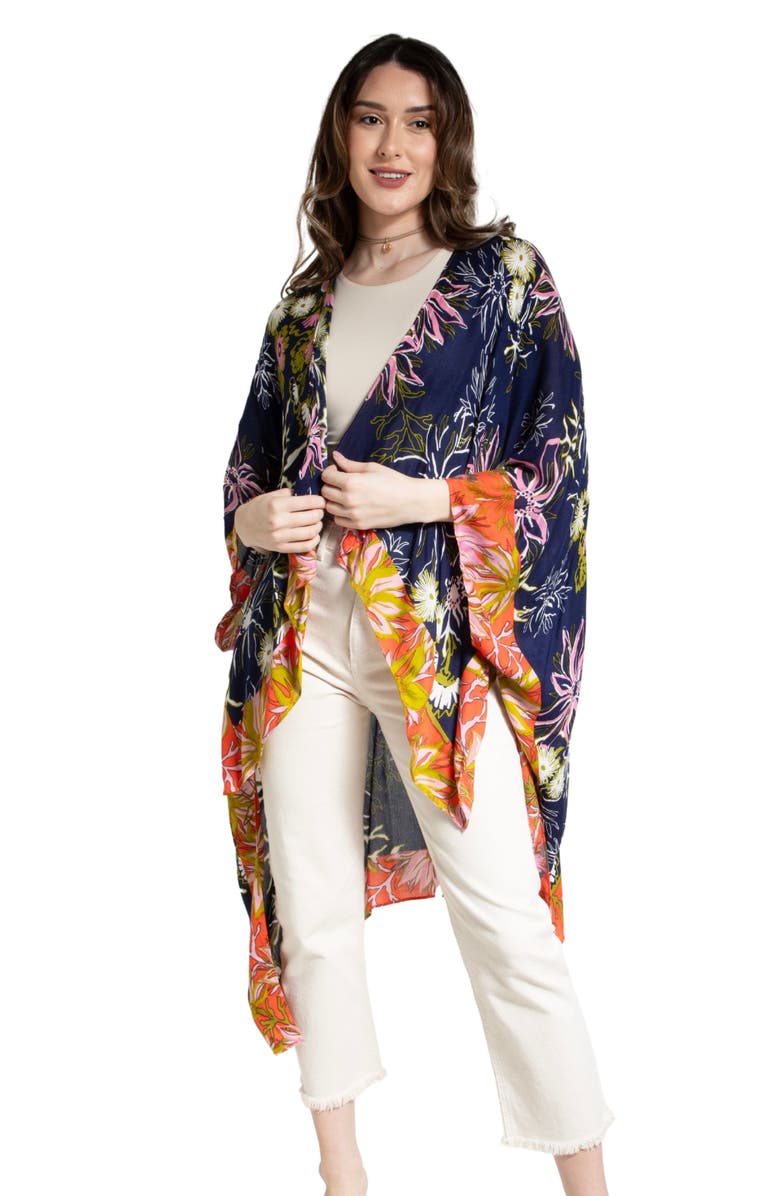 SAACHI Windflower Drape Duster, Alternate, color, Navy