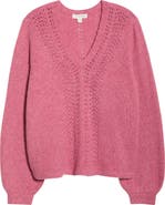 Treasure & Bond Pointelle V-Neck Sweater